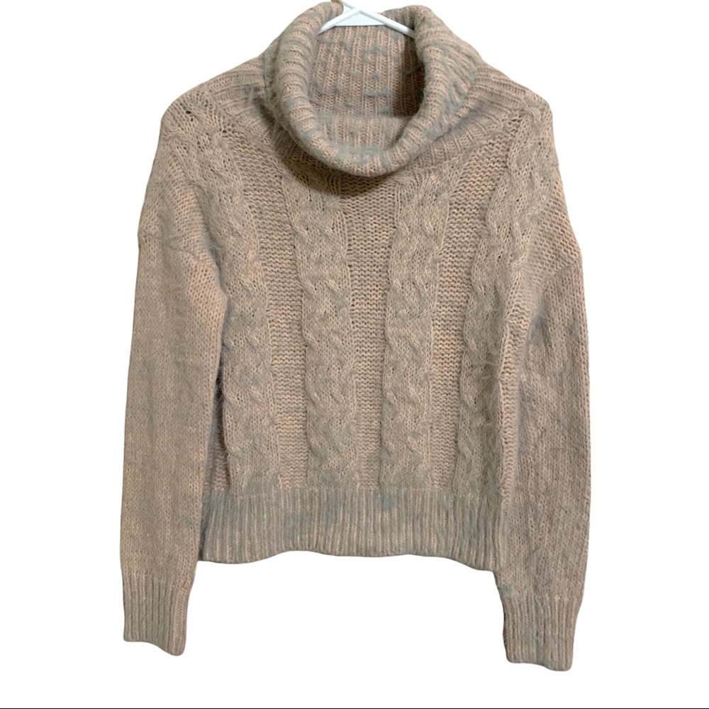 Charlotte Russe Creme and Peach Cowl Neck Sweater S